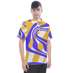 Print Pattern Warp Lines Men s Polo T-Shirt