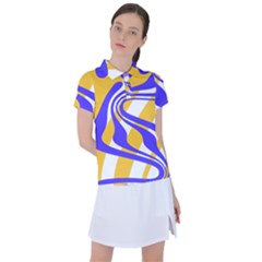 Print Pattern Warp Lines Women s Polo T-Shirt