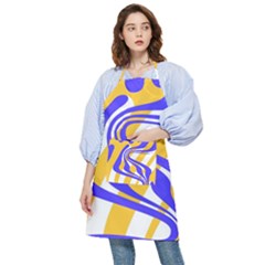 Print Pattern Warp Lines Pocket Apron