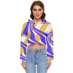 Print Pattern Warp Lines Women s Lightweight Cropped Hoodie