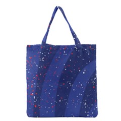 Texture Multicolour Ink Dip Flare Grocery Tote Bag by Cemarart