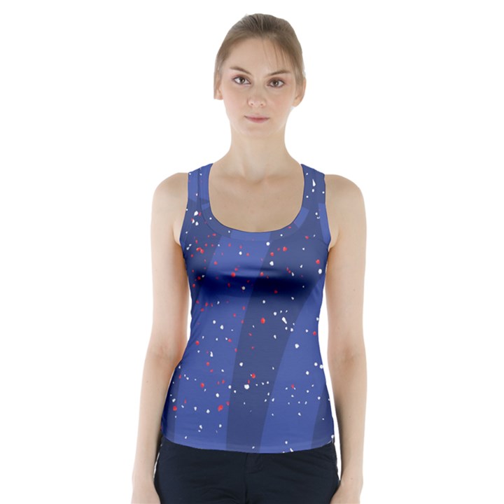 Texture Multicolour Ink Dip Flare Racer Back Sports Top