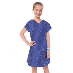 Texture Multicolour Ink Dip Flare Kids  Drop Waist Dress by Cemarart