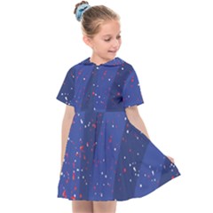 Texture Multicolour Ink Dip Flare Kids  Sailor Dress by Cemarart