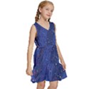 Texture Multicolour Ink Dip Flare Kids  Sleeveless Tiered Mini Dress View3