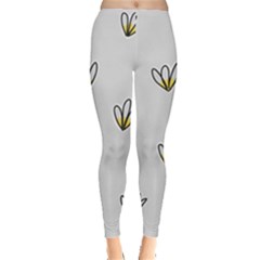 Pattern Leaves Daisies Print Everyday Leggings  by Cemarart