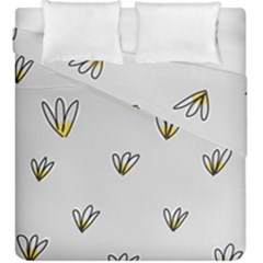 Pattern Leaves Daisies Print Duvet Cover Double Side (king Size) by Cemarart