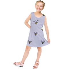 Pattern Leaves Daisies Print Kids  Tunic Dress by Cemarart