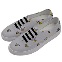 Pattern Leaves Daisies Print Men s Classic Low Top Sneakers by Cemarart