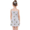 Pattern Leaves Daisies Print Kids  Summer Sun Dress View2