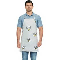 Pattern Leaves Daisies Print Kitchen Apron by Cemarart