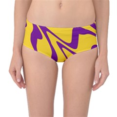 Waves Pattern Lines Wiggly Mid-waist Bikini Bottoms by Cemarart