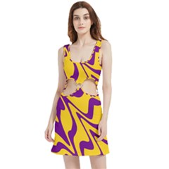 Waves Pattern Lines Wiggly Velour Cutout Dress by Cemarart