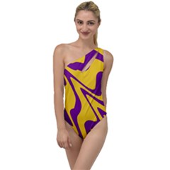 Waves Pattern Lines Wiggly To One Side Swimsuit by Cemarart