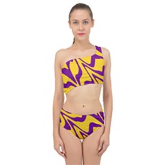 Waves Pattern Lines Wiggly Spliced Up Two Piece Swimsuit by Cemarart