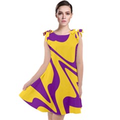 Waves Pattern Lines Wiggly Tie Up Tunic Dress by Cemarart