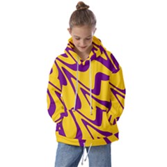 Waves Pattern Lines Wiggly Kids  Oversized Hoodie by Cemarart