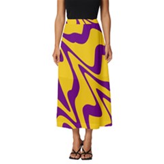 Waves Pattern Lines Wiggly Classic Midi Chiffon Skirt by Cemarart