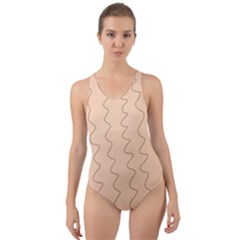 Lines Pattern Wiggly Minimal Print Cut-out Back One Piece Swimsuit by Cemarart