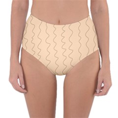 Lines Pattern Wiggly Minimal Print Reversible High-waist Bikini Bottoms by Cemarart