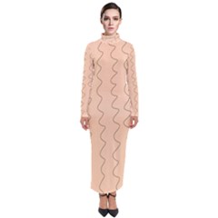 Lines Pattern Wiggly Minimal Print Turtleneck Maxi Dress by Cemarart