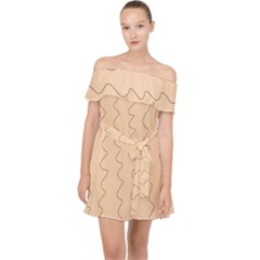 Lines Pattern Wiggly Minimal Print Off Shoulder Chiffon Dress by Cemarart