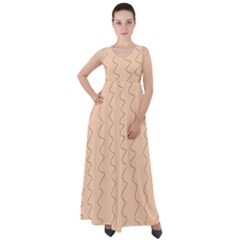 Lines Pattern Wiggly Minimal Print Empire Waist Velour Maxi Dress by Cemarart