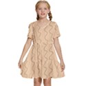 Lines Pattern Wiggly Minimal Print Kids  Short Sleeve Tiered Mini Dress View1