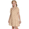 Lines Pattern Wiggly Minimal Print Kids  Short Sleeve Tiered Mini Dress View2