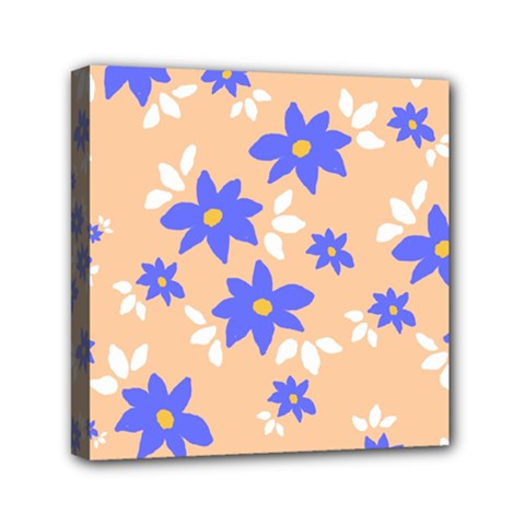 Flowers Pattern Floral Print Mini Canvas 6  X 6  (stretched) by Cemarart