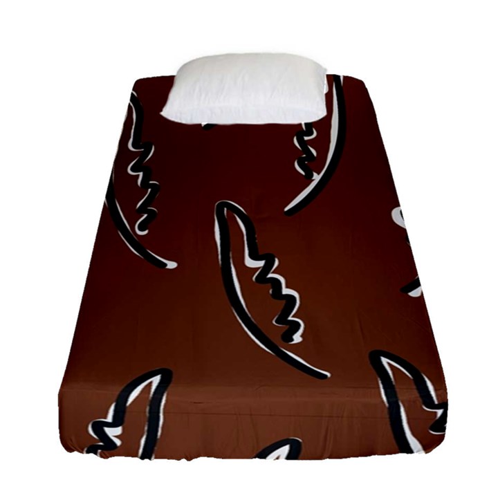 Feather Leaf Pattern Print Fitted Sheet (Single Size)