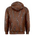 Feather Leaf Pattern Print Men s Zipper Hoodie View2