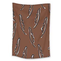 Feather Leaf Pattern Print Large Tapestry