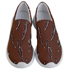 Feather Leaf Pattern Print Women s Lightweight Slip Ons by Cemarart