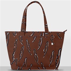 Feather Leaf Pattern Print Back Pocket Shoulder Bag  by Cemarart