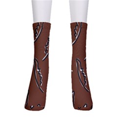 Feather Leaf Pattern Print Crew Socks by Cemarart