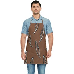 Feather Leaf Pattern Print Kitchen Apron by Cemarart