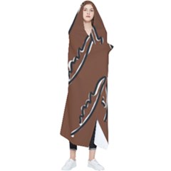 Feather Leaf Pattern Print Wearable Blanket by Cemarart