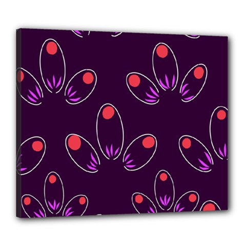 Pattern Petals Dots Print Seamless Canvas 24  X 20  (stretched) by Cemarart