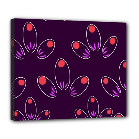 Pattern Petals Dots Print Seamless Deluxe Canvas 24  X 20  (stretched) by Cemarart