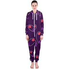 Pattern Petals Dots Print Seamless Hooded Jumpsuit (ladies) by Cemarart