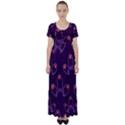 Pattern Petals Dots Print Seamless High Waist Short Sleeve Maxi Dress View1