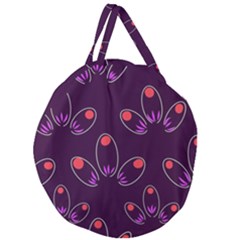 Pattern Petals Dots Print Seamless Giant Round Zipper Tote by Cemarart