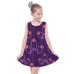 Pattern Petals Dots Print Seamless Kids  Summer Dress