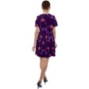 Pattern Petals Dots Print Seamless Short Sleeve Shoulder Cut Out Dress  View2