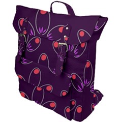 Pattern Petals Dots Print Seamless Buckle Up Backpack by Cemarart