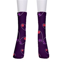 Pattern Petals Dots Print Seamless Crew Socks by Cemarart