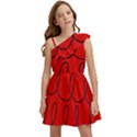 Red Background Wallpaper Kids  One Shoulder Party Dress View1