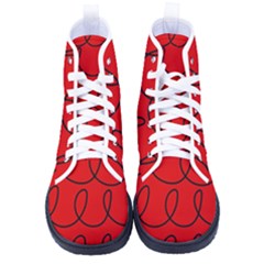 Red Background Wallpaper Kid s High-top Canvas Sneakers by Cemarart