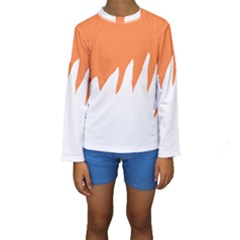 Orange Background Halloween Kids  Long Sleeve Swimwear by Cemarart